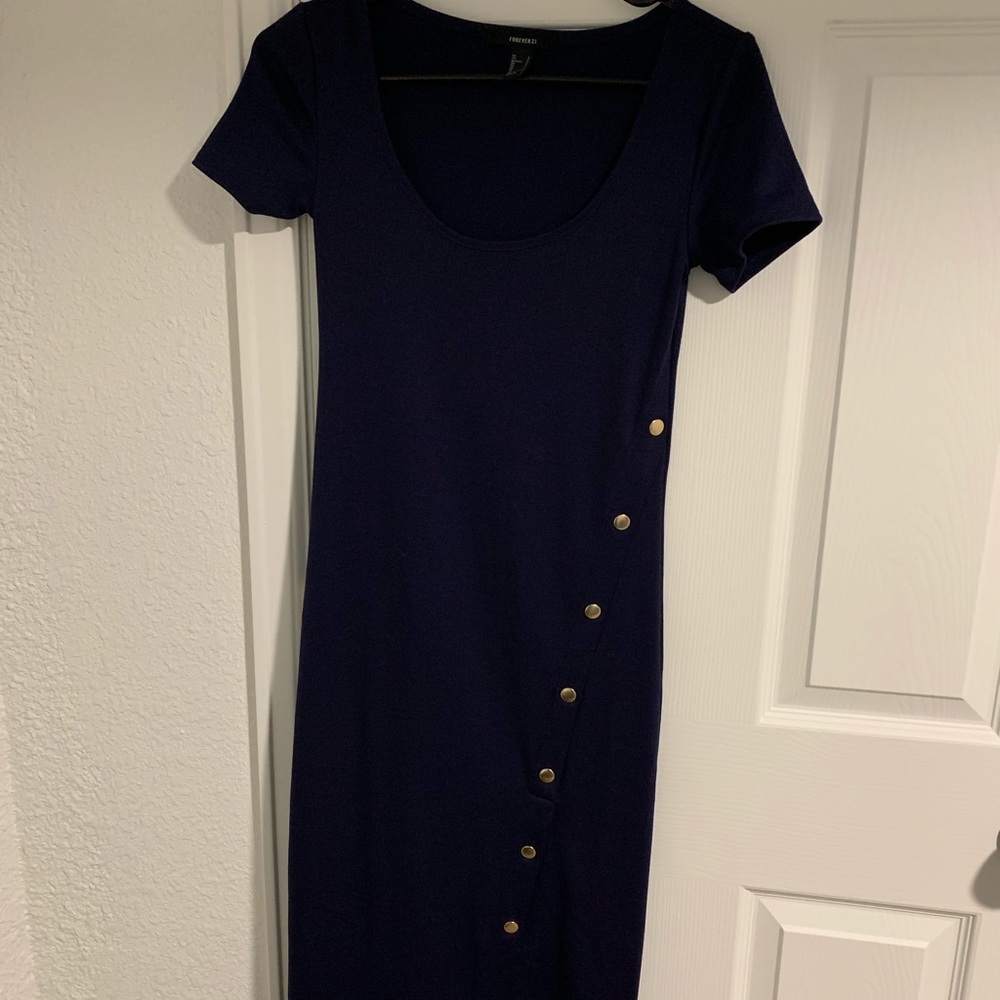 Navy blue midi dress